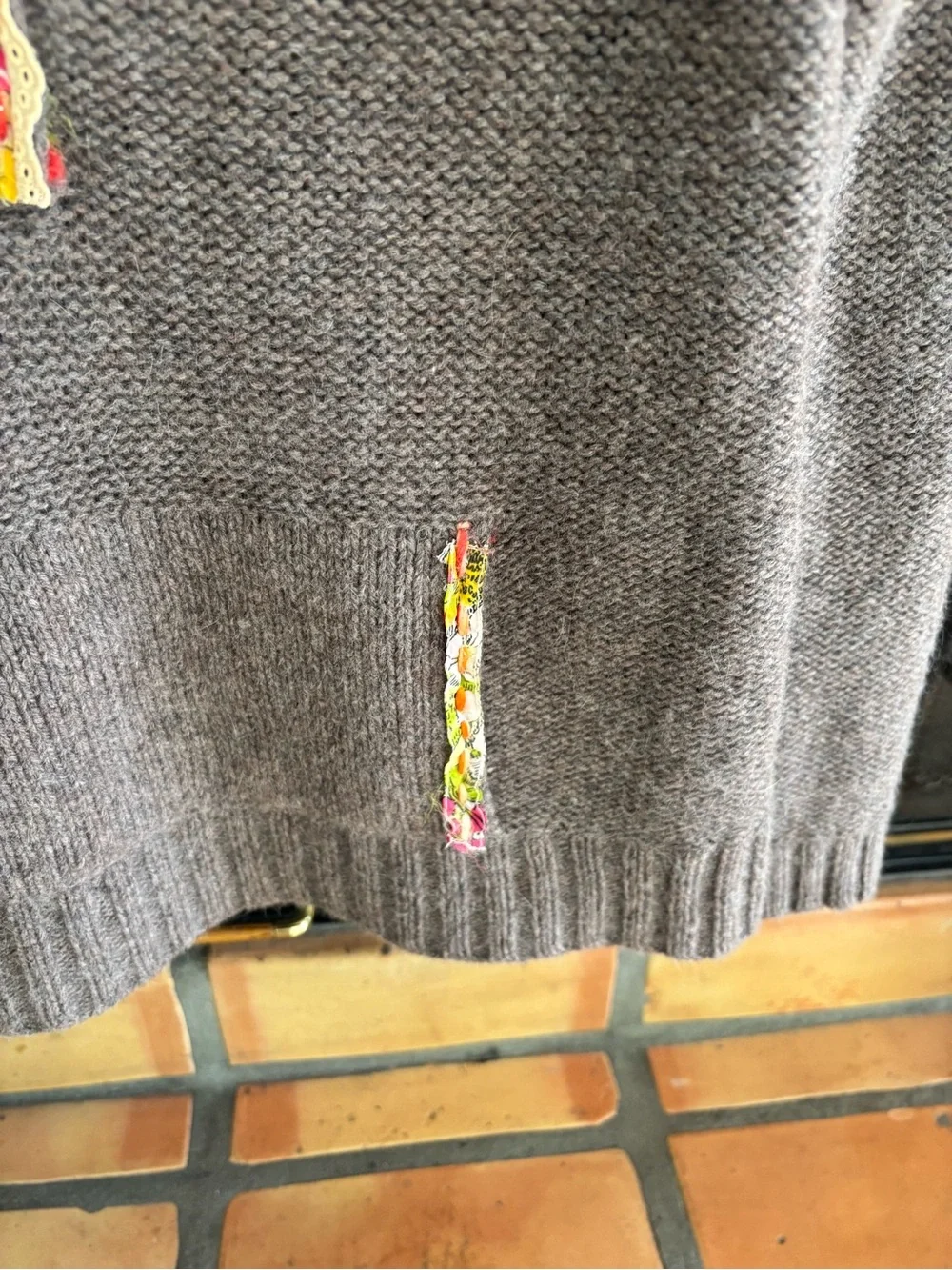 Vintage Free People Bohemian sweater: wool/alpaca blend with lace details